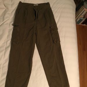 high rise straight leg cargo pants